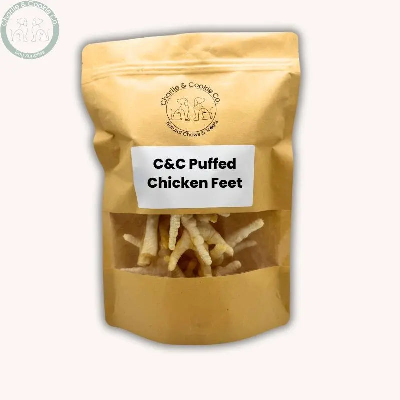 C&amp;C Puffed Chicken Feet | Joint &amp; Dental Health Dog Chew Charlie &amp; Cookie Co.