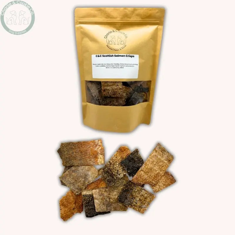 C&amp;C Scottish Salmon Skin Crisps | Natural Crunchy Treats for Shiny Coat &amp; Joint Health Charlie &amp; Cookie Co.