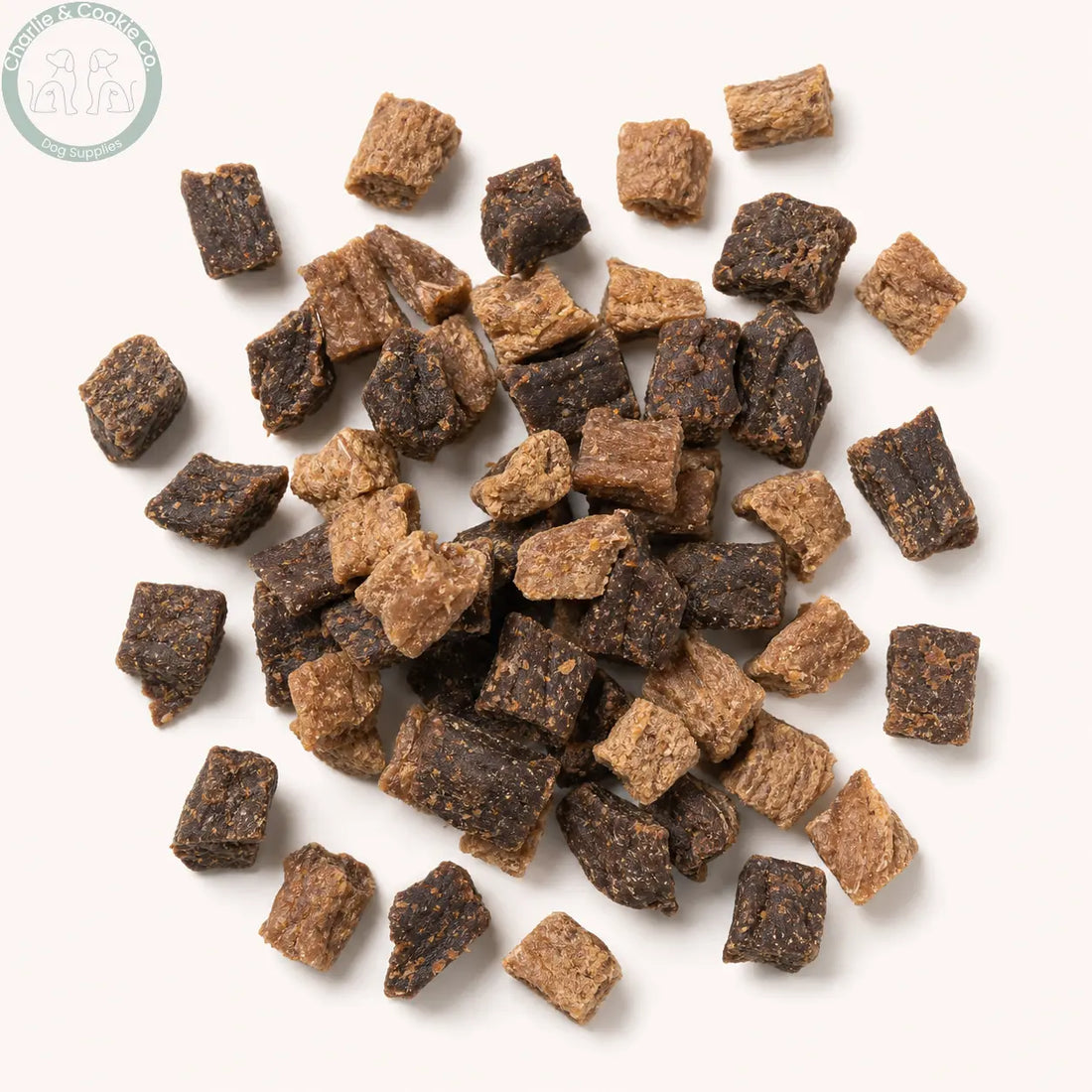 C&amp;C Chicken and Beef Training Treats mixed product flat lay