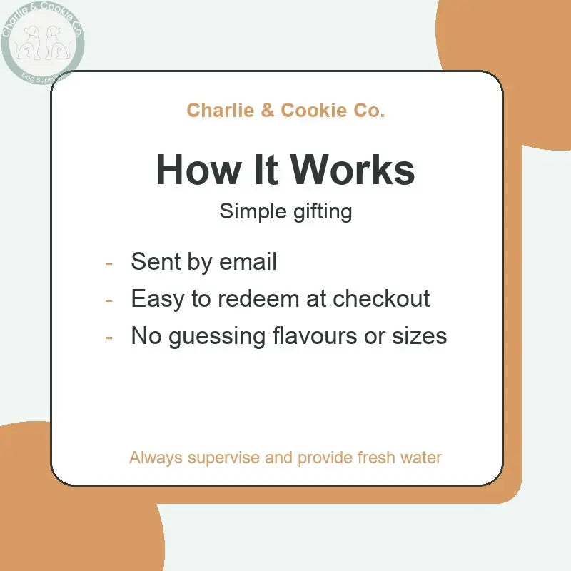 Charlie &amp; Cookie Co. e-Gift Card | Gift Voucher for Dog Lovers - How It Works