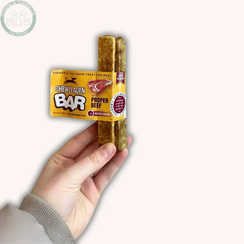Chewllagen Bar 3 Pack 13cm dog chews in Beef, Peanut Butter or Cheese