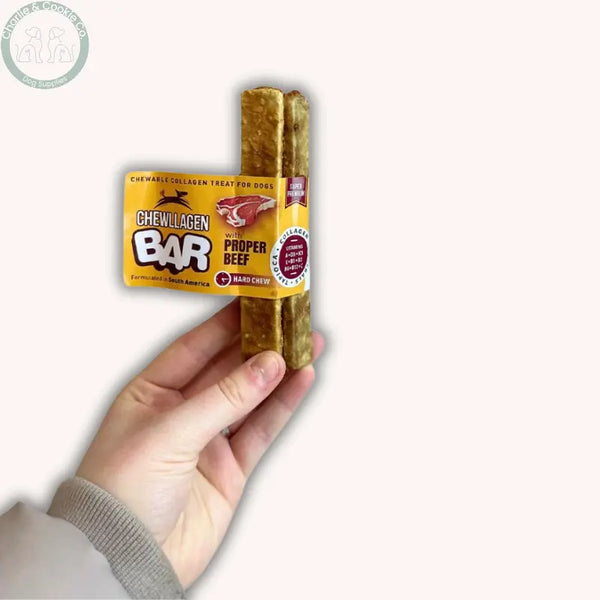 Chewllagen Bar 3 Pack 13cm dog chews in Beef, Peanut Butter or Cheese