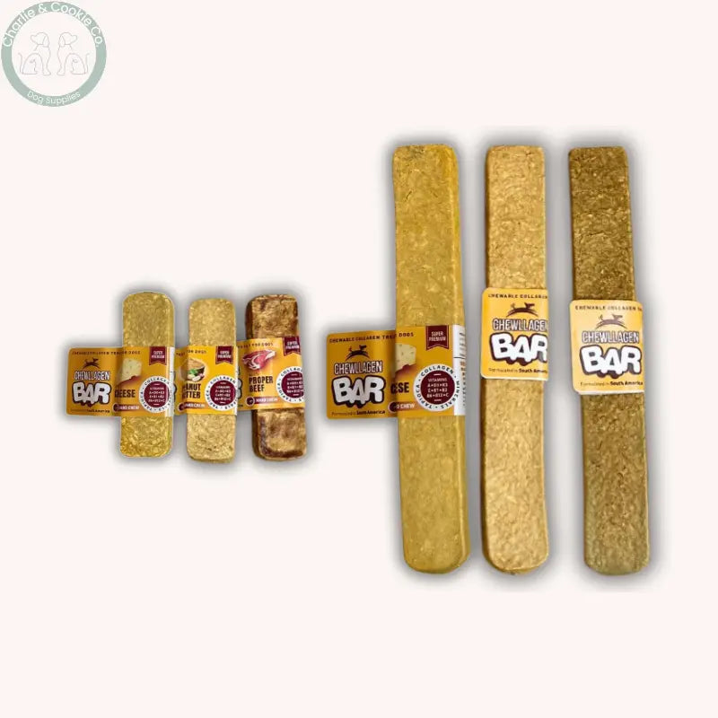 Chewllagen Bar dog chew in 13cm or 25cm, Beef, Peanut Butter or Cheese