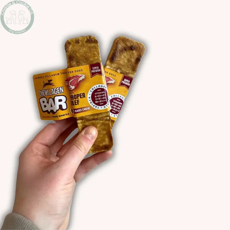 Chewllagen Bar dog chew in 13cm or 25cm, Beef, Peanut Butter or Cheese