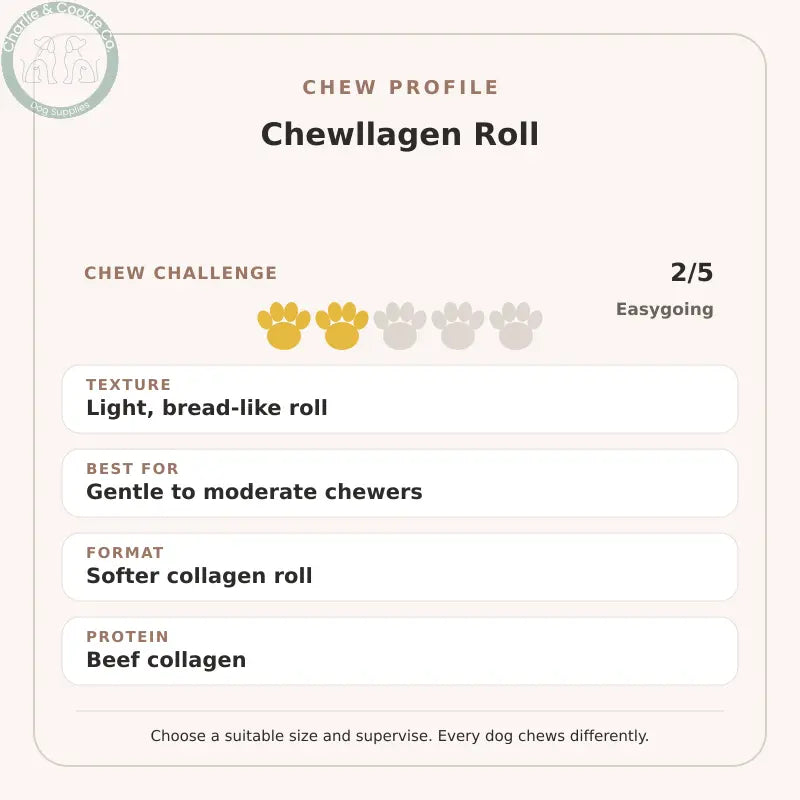 Chew Profile for Chewllagen Roll: challenge 2/5, light, bread-like roll