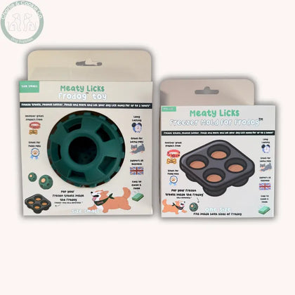 Frodog by Meaty Licks freezer treat toy for dogs, Small, Large, tray or bundle