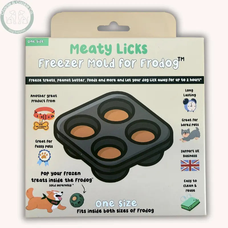 Frodog by Meaty Licks freezer treat toy for dogs, Small, Large, tray or bundle