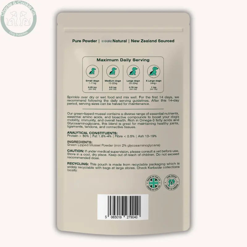 Hackney Dog House Green Lipped Mussel Powder 100g dog and cat food topper