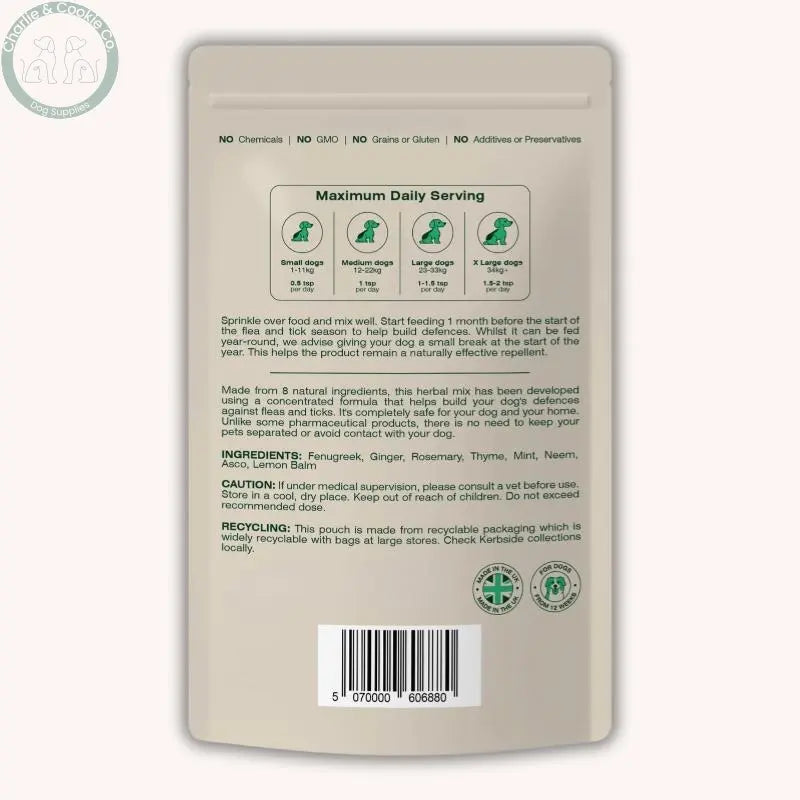 Hackney Dog House Herbal Flea &amp; Tick for Dogs 200g Hackney Dog House