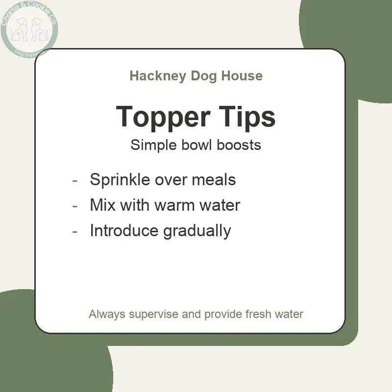 Hackney Dog House Plaque Seaweed Powder 150g | Dog &amp; Cat Topper - Topper