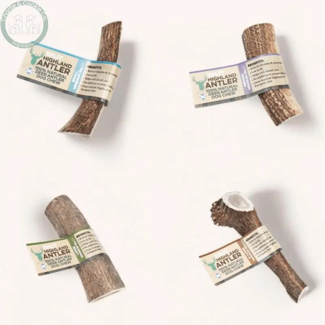 Highland Split Antler Dog Chew natural deer antler chew in four sizes