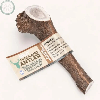 Highland Split Antler - 4 Weight Options - Dental Health Dog Chew - Charlie &amp; Cookie Co.