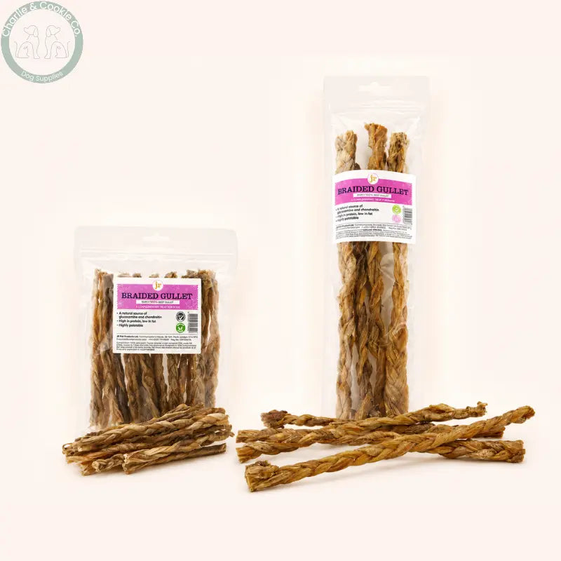 JR Braided Beef Gullet Dog Chews | 100g Pack or 30cm 4 Pack