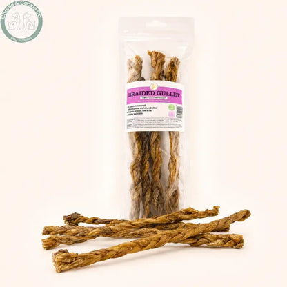 JR Pet Products Braided Beef Gullet Dog Chews 100g or 30cm pack