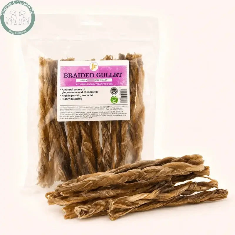 JR Pet Products Braided Beef Gullet Chews | 100g or 30cm