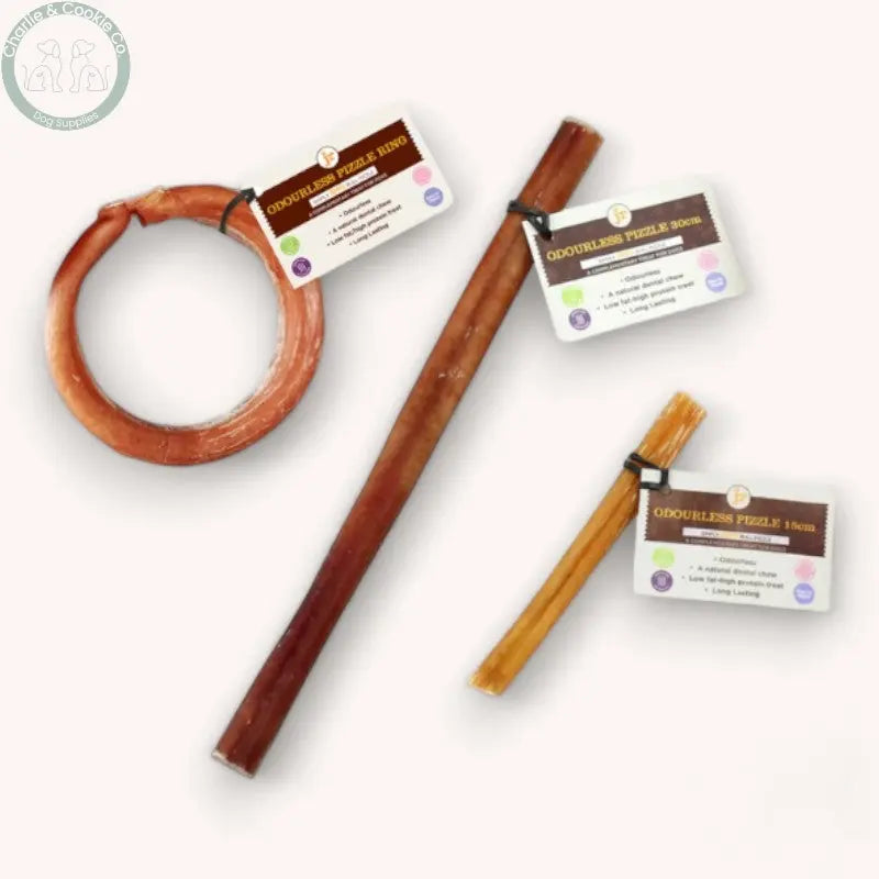 JR Pet Products Odourless Pizzle - 3 Size Options - High-Protein, Low-Fat Dog Chew - Charlie &amp; Cookie Co.