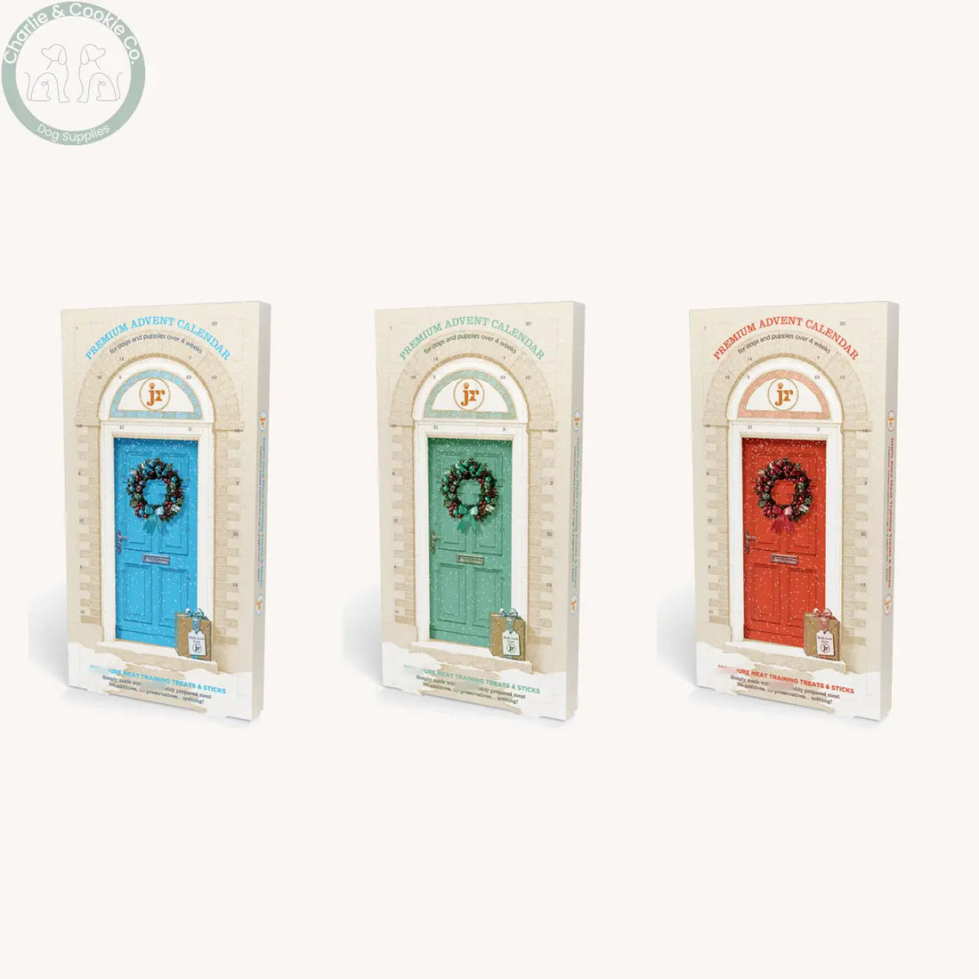 JR Pet Products advent calendars for dogs in Ostrich, Salmon and Turkey &amp; Venison