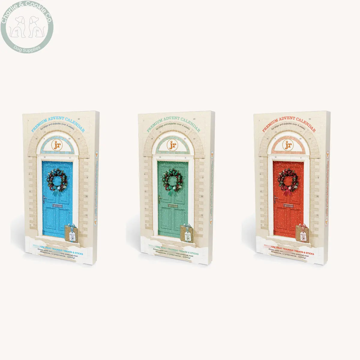 JR Pet Products advent calendars for dogs in Ostrich, Salmon and Turkey &amp; Venison