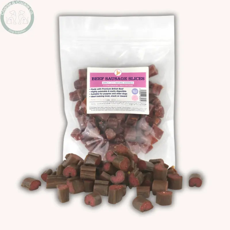 JR Pet Products Sausage Slices 250g | Chicken, Pork, Beef, Duck, Game Bird or Hog Roast Training Treats for Dogs