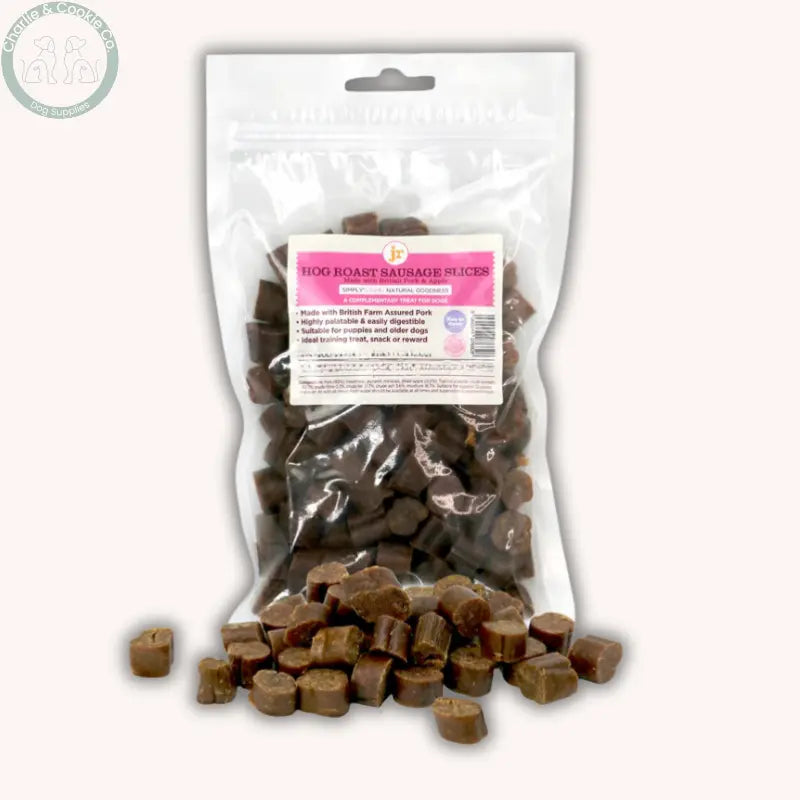 JR Pet Products Sausage Slices 250g | Chicken, Pork, Beef, Duck, Game Bird or Hog Roast Training Treats for Dogs