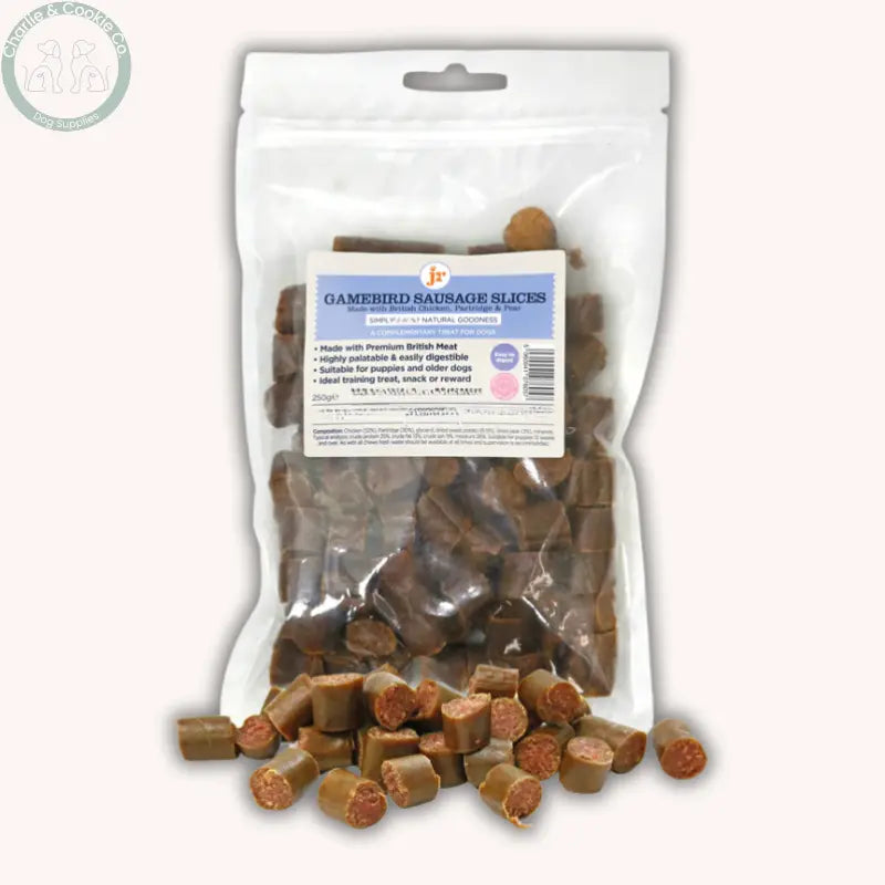 JR Pet Products Sausage Slices 250g dog training treats in six recipes