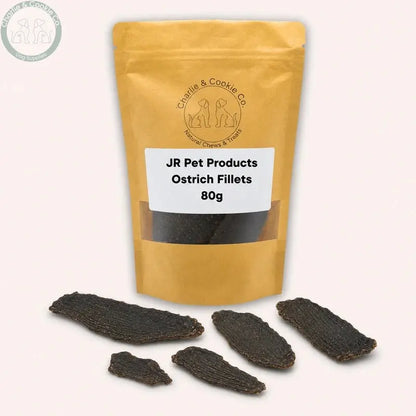 JR Pet Products Ostrich Fillets 80g in C&amp;C resealable bag
