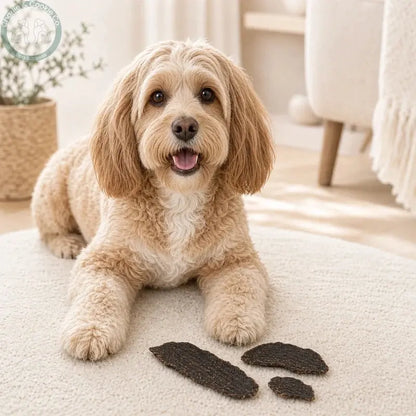 Dog with JR Pet Products Ostrich Fillets