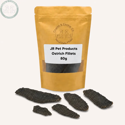 JR Pet Products Ostrich Fillets 80g in C&amp;C resealable bag