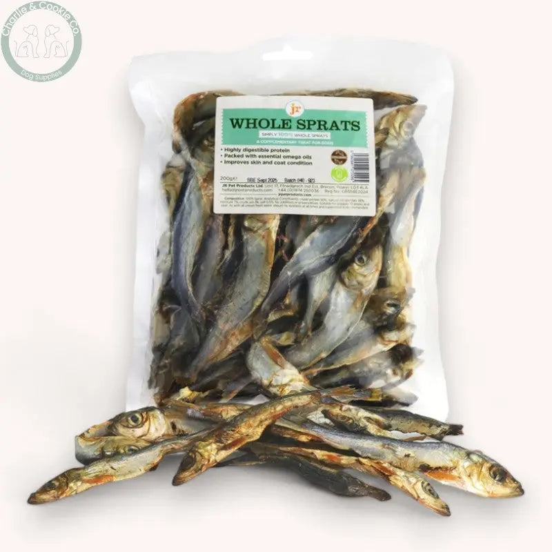 JR Pet Products Whole and Jumbo Sprats - Omega-Rich, Hypoallergenic Dog Treat - Charlie &amp; Cookie Co.