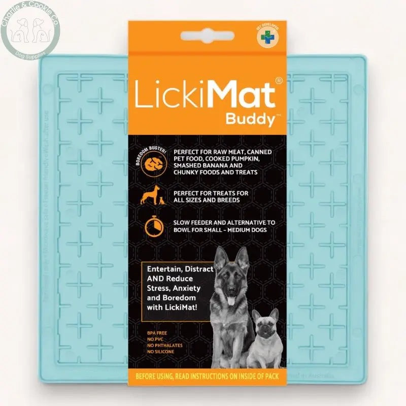 LickiMat Classic Buddy Enrichment Lick Mat for Dogs - 10 Colours - Calm, Soothe &amp; Engage - Charlie &amp; Cookie Co.