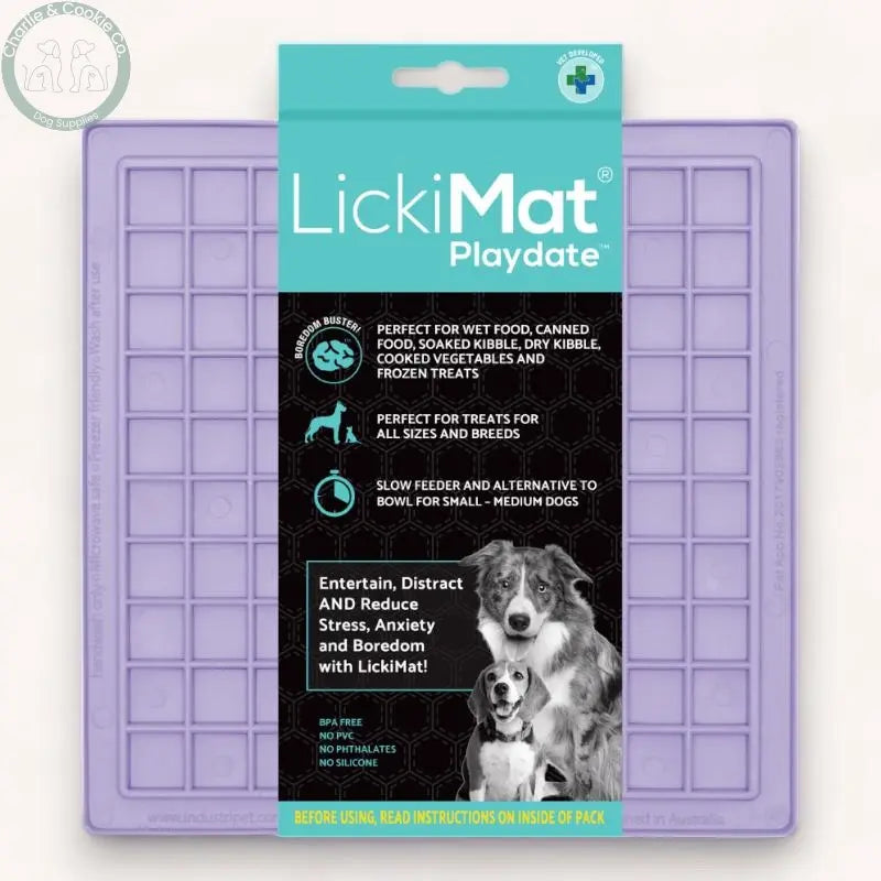 LickiMat Classic Playdate Enrichment Lick Mat for Dogs - 10 Colours - Anxiety Relief &amp; Slow Feeder - Charlie &amp; Cookie Co.