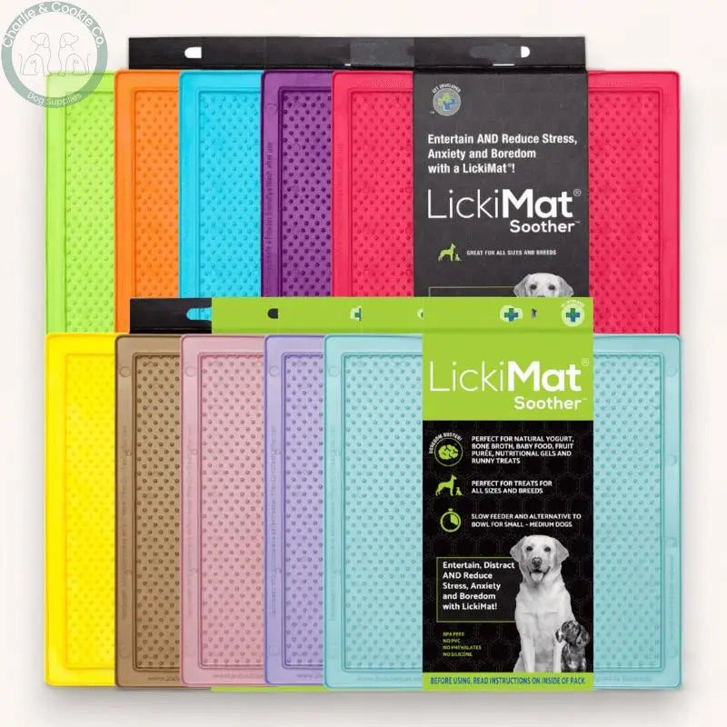 LickiMat Classic Soother Enrichment Lick Mat for Dogs - 10 Colours - Anxiety Relief &amp; Slow Feeder - Charlie &amp; Cookie Co.