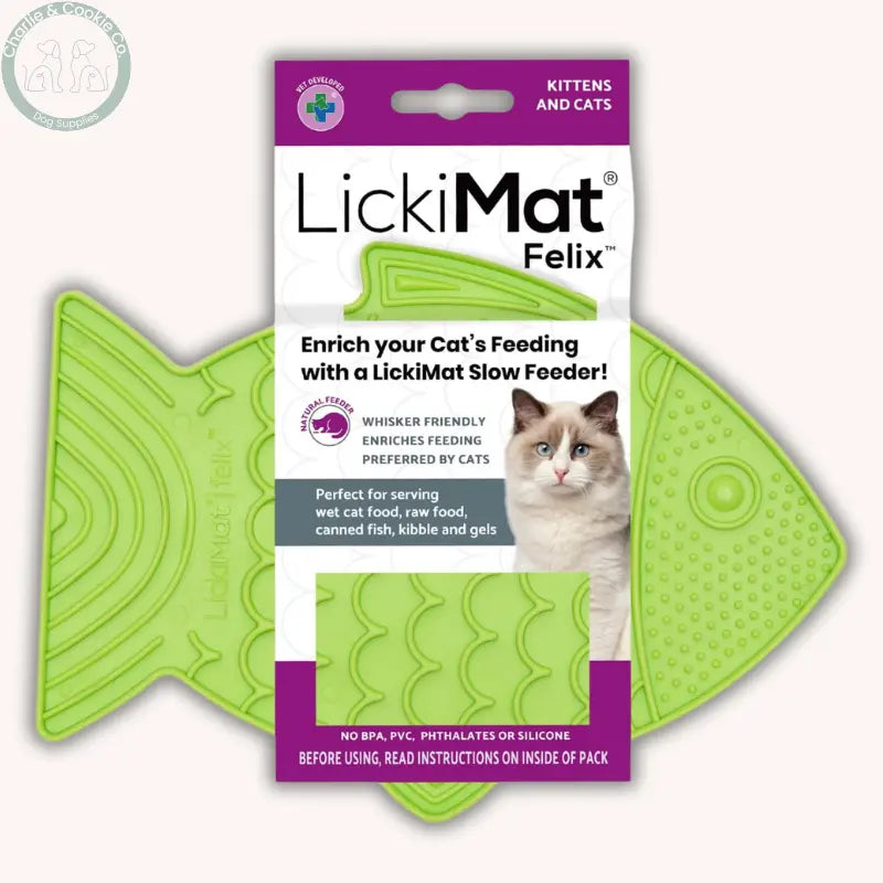 LickiMat Felix &amp; Casper | Enrichment Slow Feeder Mats for Cats – Whisker-Friendly Design LickiMat