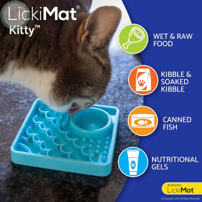 LickiMat Kitty &amp; Catster | Enrichment Slow Feeders for Cats – 2 Designs LickiMat