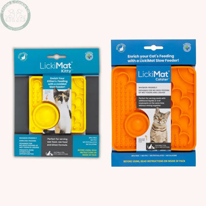 LickiMat Kitty &amp; Catster | Enrichment Slow Feeders for Cats – 2 Designs LickiMat