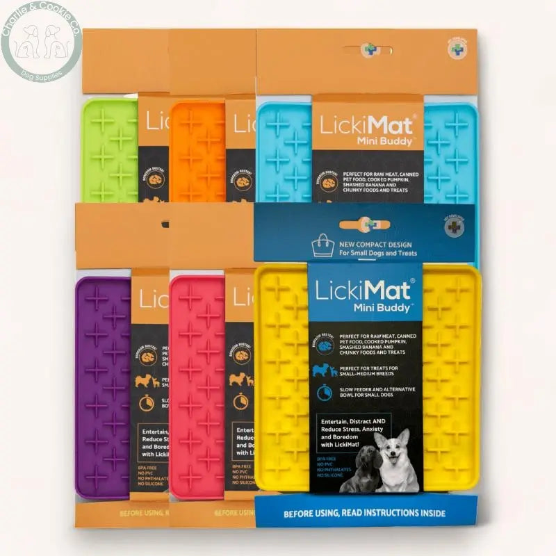 LickiMat Mini Classic Buddy Enrichment Lick Mat for Dogs - 6 Colours - Anxiety Relief &amp; Slow Feeder - Charlie &amp; Cookie Co.