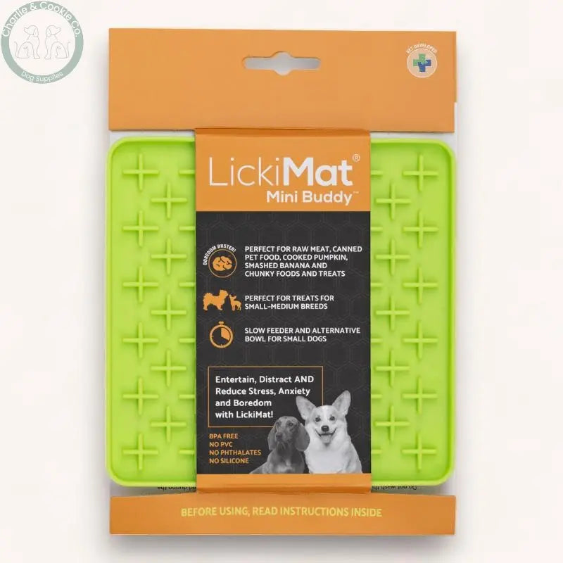 LickiMat Mini Classic Buddy Enrichment Lick Mat for Dogs - 6 Colours - Anxiety Relief &amp; Slow Feeder - Charlie &amp; Cookie Co.