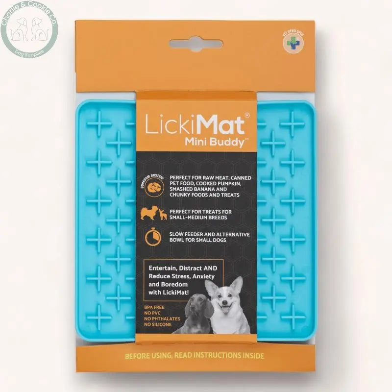 LickiMat Mini Classic Buddy Enrichment Lick Mat for Dogs - 6 Colours - Anxiety Relief &amp; Slow Feeder - Charlie &amp; Cookie Co.