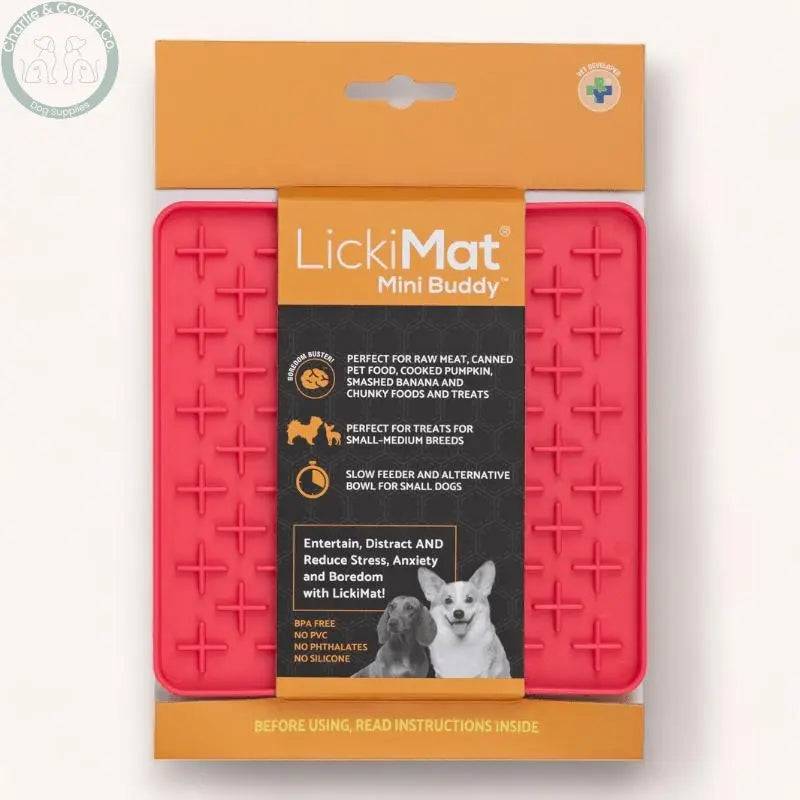 LickiMat Mini Classic Buddy Enrichment Lick Mat for Dogs - 6 Colours - Anxiety Relief &amp; Slow Feeder - Charlie &amp; Cookie Co.