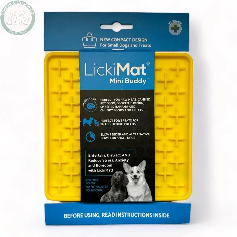 LickiMat Mini Classic Buddy Enrichment Lick Mat for Dogs - 6 Colours - Anxiety Relief &amp; Slow Feeder - Charlie &amp; Cookie Co.