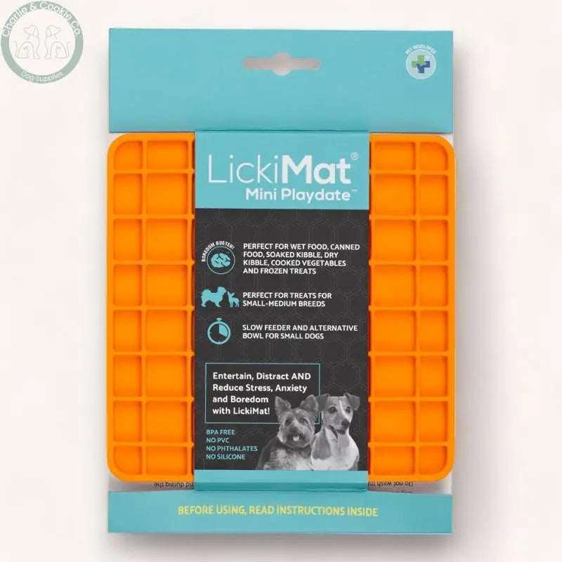 LickiMat Mini Classic Playdate Enrichment Lick Mat for Dogs - 6 Colours - Anxiety Relief &amp; Slow Feeder - Charlie &amp; Cookie Co.