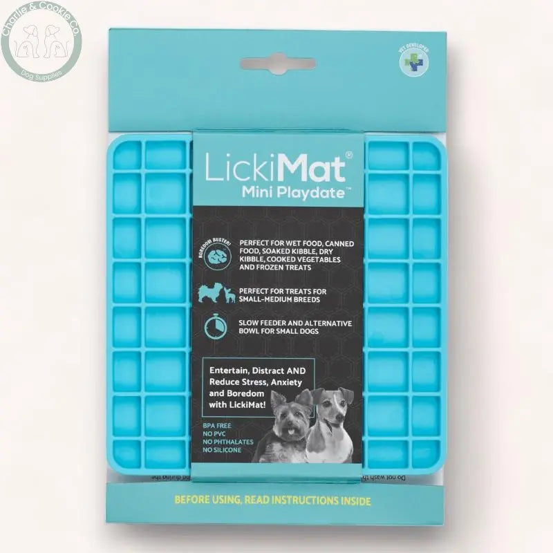 LickiMat Mini Classic Playdate Enrichment Lick Mat for Dogs - 6 Colours - Anxiety Relief &amp; Slow Feeder - Charlie &amp; Cookie Co.