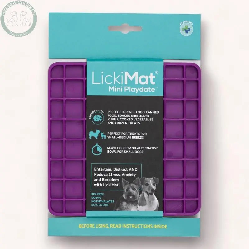 LickiMat Mini Classic Playdate Enrichment Lick Mat for Dogs - 6 Colours - Anxiety Relief &amp; Slow Feeder - Charlie &amp; Cookie Co.