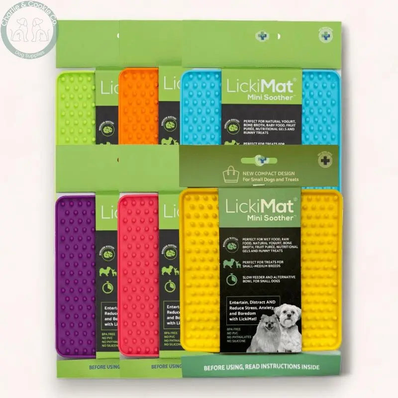 LickiMat Mini Classic Soother Enrichment Lick Mat for Dogs - 6 Colours - Anxiety Relief &amp; Slow Feeder - Charlie &amp; Cookie Co.