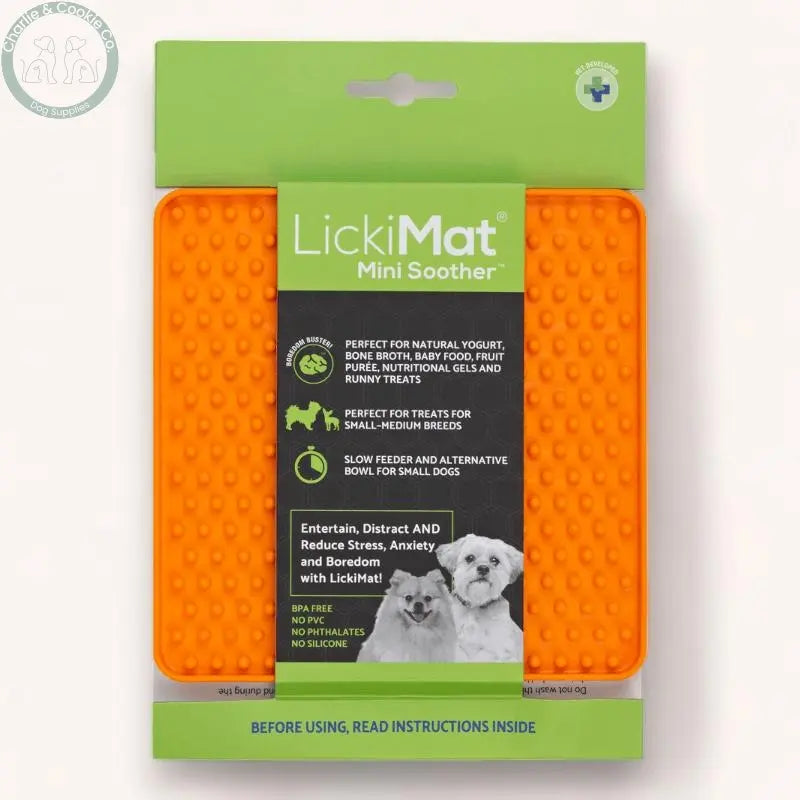 LickiMat Mini Classic Soother Enrichment Lick Mat for Dogs - 6 Colours - Anxiety Relief &amp; Slow Feeder - Charlie &amp; Cookie Co.