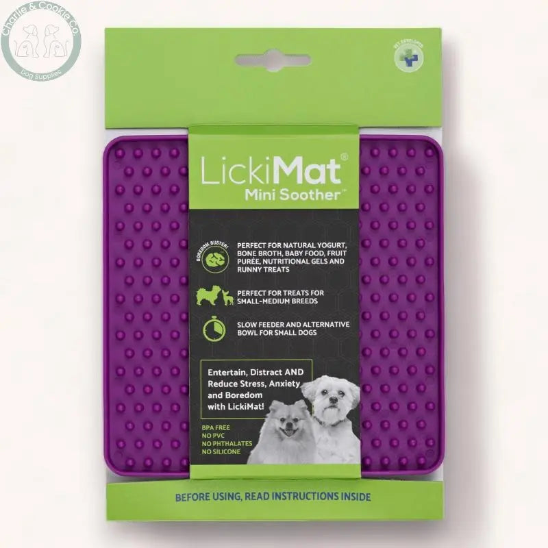 LickiMat Mini Classic Soother Enrichment Lick Mat for Dogs - 6 Colours - Anxiety Relief &amp; Slow Feeder - Charlie &amp; Cookie Co.