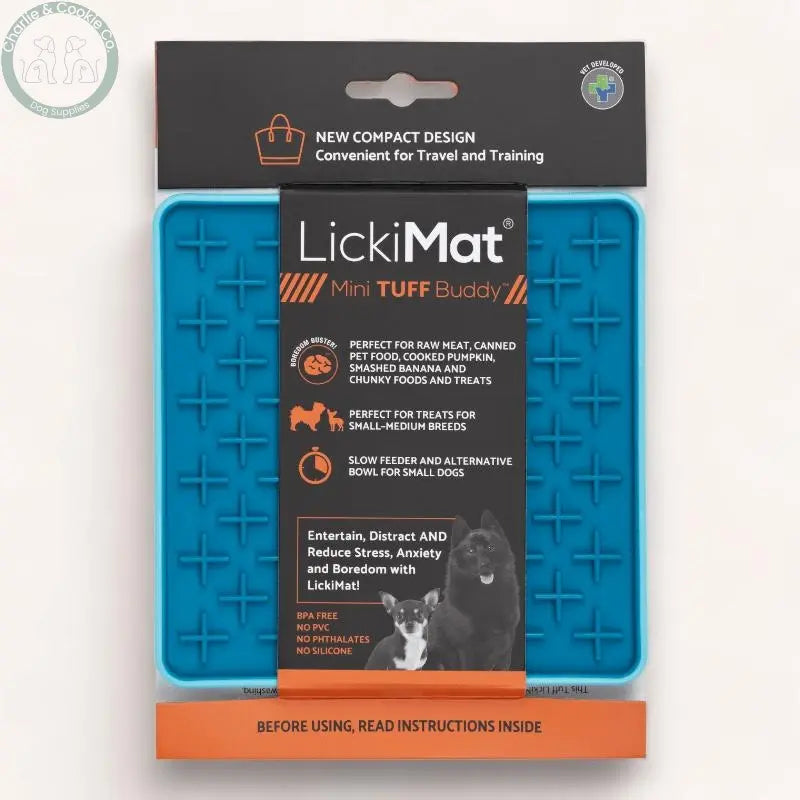 LickiMat Mini Tuff Buddy Enrichment Lick Mat for Dogs - 6 Colours - Anxiety Relief &amp; Slow Feeder - Charlie &amp; Cookie Co.