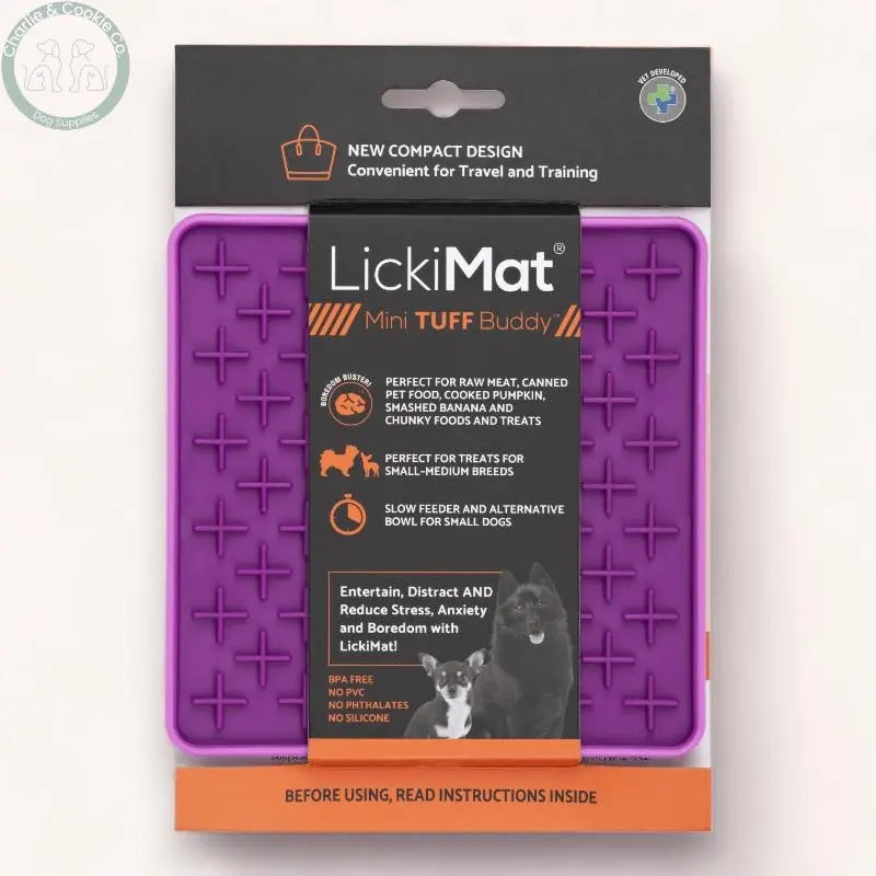 LickiMat Mini Tuff Buddy Enrichment Lick Mat for Dogs - 6 Colours - Anxiety Relief &amp; Slow Feeder - Charlie &amp; Cookie Co.