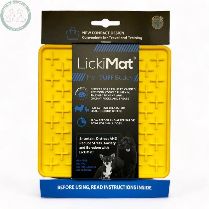 LickiMat Mini Tuff Buddy Enrichment Lick Mat for Dogs - 6 Colours - Anxiety Relief &amp; Slow Feeder - Charlie &amp; Cookie Co.