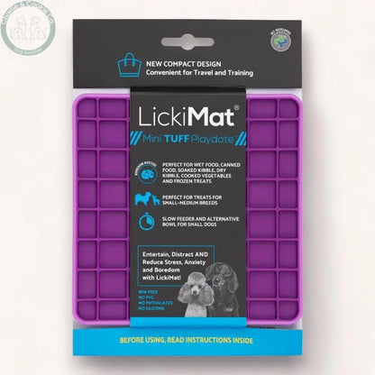 LickiMat Mini Tuff Playdate Enrichment Lick Mat for Dogs - 6 Colours - Anxiety Relief &amp; Slow Feeder - Charlie &amp; Cookie Co.